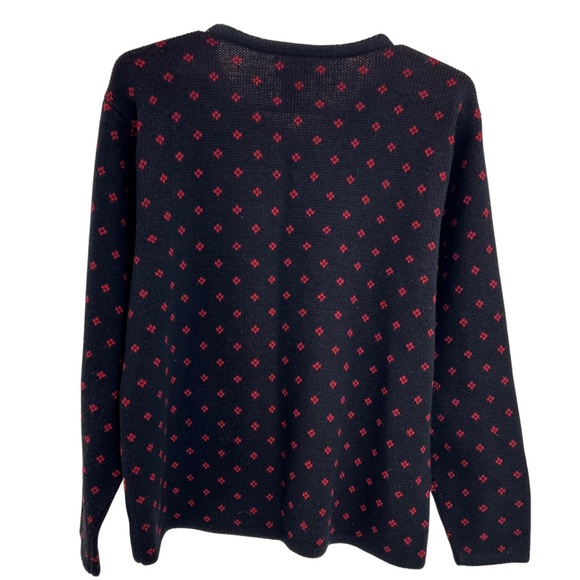 Crystal Kobe vintage button up sweater cardigan fall leaves embroidered M dots - Picture 3 of 9